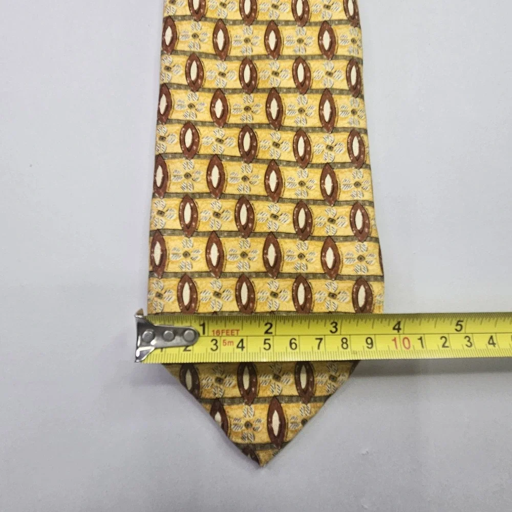 Robert Talbott Studio Tie Men's Standard Yellow Floral Geometric Silk Acetate US